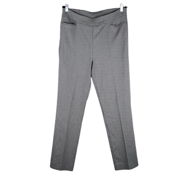 Chico's Black & White Geometric Career Classic Pull On Ankle Pants Size Large - Picture 1 of 7